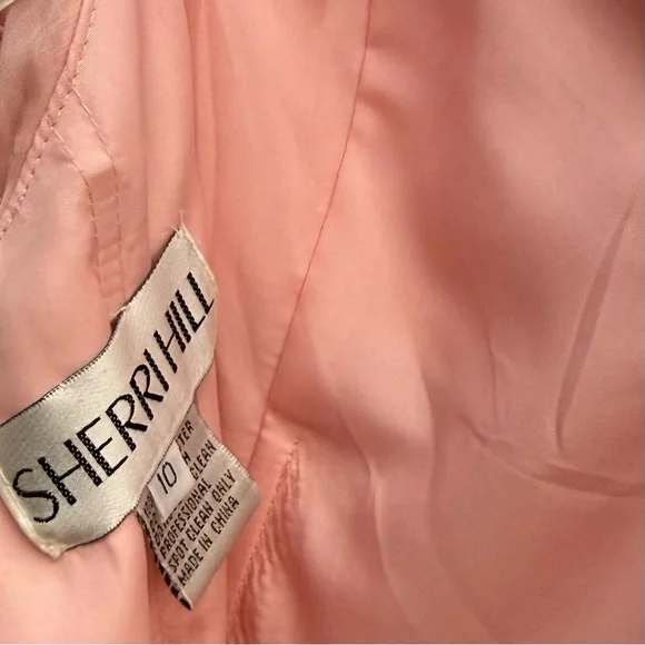Sherri Hill Blush Pink /Orange Beaded Ballgown Size 10